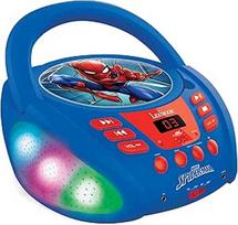 "Lexibook" - "Marvel Spider-Man" - "Bluetooth" CD grotuvas vaikams - nešiojamas, šviesos efektai, mikrofono lizdas, "Aux-in", baterija arba maitinimo šaltinis, mergaitėms, berniukams, mėlynas/raudonas, RCD109SPLXB