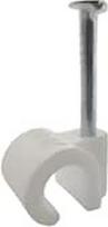 "Reulin" 4-7 mm kabelių spaustukai, 100 vnt., suderinami su apvaliais elektros Ethernet koaksialiniais laidais, tinka 4 mm, 6 mm, 7 mm kabeliams (balti)