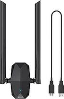 "WiFi 6 AX1800" AX1800 USB WLAN atmintinė kompiuteriui su didelio stiprumo antenomis, "WiFi Stick" "WiFi 6" dviejų dažnių USB WLAN adapteris, didelio diapazono 1201Mbps 5 GHz, 574Mbps 2,4 GHz, palaiko tik "Windows 11/10