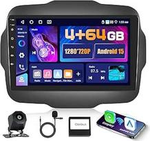 5G WiFi 4+64G Android automobilinis radijas Jeep Renegade 2016-2020 Wireless Carplay Android automobiliams, 9 colių IPS ekrano automobilinis radijas su navigacija Bluetooth 5.0 FM/RDS SWC atbulinės eigos kamera