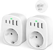 Adapteris JAV Vokietijos kištukas, (iš ES į JAV - 2 vnt.)