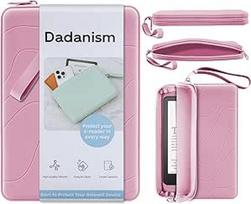 Dadanism 6-7 colių silikoninis apsauginis dėklas 7 colių "Kindle Paperwhite" ir "Kindle Colorsoft Signature Edition", 6 colių "K-indle/K-indle Oasis/E-Reader", rožinis