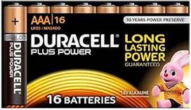 Duracell MN2400 Plus Power šarminės AAA dydžio baterijos, 16 baterijų