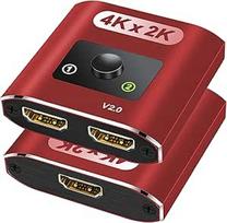 HDMI skirstytuvas 4K@60Hz dvikryptis HDMI jungiklis Aliuminio HDMI skirstytuvas 2 1 išėjime HDMI jungiklis palaiko 3D 1080P Tinka TV dėžutei Nešiojamasis kompiuteris PS3/4/5 DVD Raudona (kabeliai neįtraukti)
