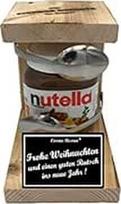 Kalėdinė "Nutella" dovana - geležinis rezervinis šaukštas "Nutella" - juokingas dovanų rinkinys "Nutella" mėgėjams - Tekstas: Žodžiai: Frohe Weihnachten und einen guten Rutsch...