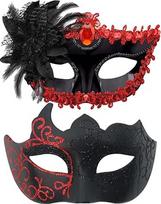 Kaukės-kaukės vaikams, vyrams ir moterims, venezianische Party-Maske für Karneval, Maskerade, Halloween-Kostüm, Maske, Party, Abschlussball, Ball, Karneval (rot)