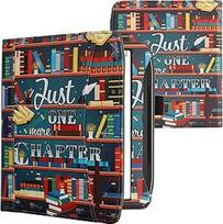 kwmobile Flip Case Compatible with Pocketbook Era/Era Colour - Front Compartment Hand Strap - Library Theme Multicoloured