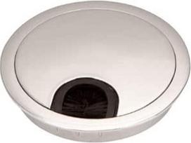 SOTECH 2 x kabelių įvorės Metalinės skylės skersmuo 90 mm Poliruoto chromo stalas su dulkių sandarikliu