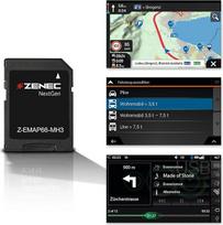 ZENEC Z-EMAP66-MH3: Mikro SD kortelė su navigacija, skirta ZENEC automobiliniams radijo imtuvams / multimedijos sistemoms Z-E3766, Z-N965, Z-N966, 3-D žemėlapiai Europai, kempingo žemėlapiai nameliams ant ratų, TMC