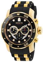 Invicta Pro Diver kvarcinis 48 mm nerūdijančio plieno su poliuretano juodu modeliu vyriškas laikrodis, korpusas, auksinis/juodas juoda