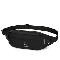 Waterproof Waist Pack Oxford Cloth Fanny Pack Crossbody Bag with Headphone Jack for Jogging Hiking tamsiai mėlyna spalva