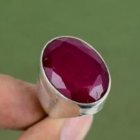 Fasetuotas Kašmyro rubino žiedas 925 svarų sterlingų sidabro žiedas subtilus akmens žiedas rankų darbo papuošalų prekės ženklas visiškai naujas žiedas dovanos mamai prieinamas žiedo dydžio 6 US