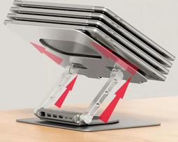 Adjustable laptop stand + USB-C HDMI hub Unitek, NOAUNID1109B01