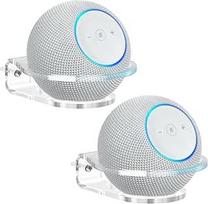 "PlusAcc" sieninis laikiklis "Dot Max" - "HomePod Mini/dot 4/5 Gen/Pop" laikiklių priedai, pagaminti iš akrilo, taupantys vietą jūsų garsiakalbiui (2 vnt.)