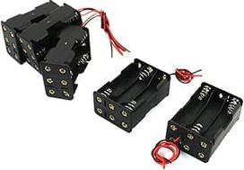 "Sourcingmap" 5 vnt. 6 x 1,5 V AAA talpos juodos spalvos plastikinių baterijų laikiklių dėklas