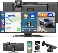 11,5 colio 4K "Carplay" ekranas "Android" automobilio ekranas, "Car Play" IPS jutiklinis ekranas Belaidis "Carplay" "Android" automobilio ekranas su AUX/FM, prietaisų skydelio kamera, atbulinės eigos kamera, "Mirror Link", "Bluetooth" visoms transporto pr