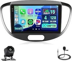 4 + 128G "Android" automobilinis radijas su ekranu, skirtas "Hyundai I10" 2007-2013 m. Belaidis "Carplay", automobilinis radijas su navigacija, 9 colių ekranas, "Android Car/FM/RDS/Reversing Cam