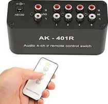 4 kelių RCA jungiklis garso jungiklis Daugiafunkcinis 4 in 4 Out RCA stereofoninis jungiklis su IR nuotolinio valdymo pulteliu DVD žaidimų konsolei