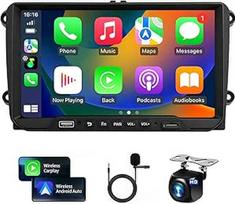 Automobilinis radijas Volkswagen VW Jetta Tiguan Beetle Passat Golf Polo Touran su belaidžiu Carplay Android Automobilinis 9 colių jutiklinis ekranas VW automobilinis radijas su GPS SWC WiFi Bluetooth FM