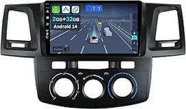 Cadley Android 14 automobilinis radijas Toyota Fortuner Hilux 2007-2015 m. su belaidžiu Apple CarPlay, Android Car, Mirror Link, GPS navigacija, Bluetooth 5.0, WiFi, USB, Navi, FM + atbulinės eigos kamera