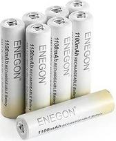 ENEGON AAA baterijos 1100 mAh įkraunamos - didelės talpos 1,2 V NI-MH AAA baterijos, iš anksto įkrautos - maža savaiminė iškrova, su laikymo dėžute, 8 vnt.