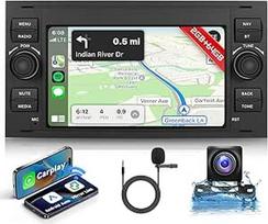 Hodozzy 2G + 64G automobilinis radijas "Ford Transit Fiesta Focus Galaxy Mondeo C-Max S-Max Connect" su "Carplay Android Car", 7 colių jutiklinis ekranas su navigacija DSP "Bluetooth" WiFi FM/RDS, vairas