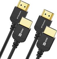 Itin plonas HDMI 2.1 kabelis 8K 0,5 m, "Stouchi" itin plonas HDMI 2.1 kabelis, itin lankstus HDMI kabelis, palaiko 10K / 8K120 / 4K120 / 144 Hz, eARC, HDR10 4:4:4, HDCP 2.2 ir 2.3, Dolby, suderinamas su PS5 / Xbox, 2 pakuotės