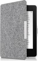 kwmobile "Amazon Kindle Paperwhite" dėklas - "Book Style Felt Fabric" apsauginis el. skaityklės dangtelis "Folio Case" (2017 m. ir senesniems), šviesiai pilkas