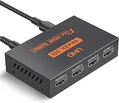 L'Puluva HDMI skirstytuvas 1 in 4 išvestys 4 krypčių skirstytuvas, palaikantis 3D 4K 1080P 1 x 4 HDMI vaizdo skirstytuvas 4 prievadai, skirtas PS3/4 "Xbox" HDTV monitoriaus projektoriui