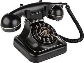 Sangyn Retro fiksuotojo ryšio telefonai Klasikinis retro telefonas su rinkimo reguliuojamu garsumu Derliaus nostalgijos telefonas, skirtas namų biuro apdailai, juodas