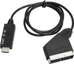 SCART į HDMI keitiklio kabelis, HD 1080P SCART į HD daugialypės terpės sąsajos adapterio kabelis, skirtas televizoriui, garso ir vaizdo DC 5V