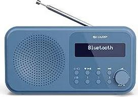 SHARP DR-P420(BL) Tokyo Nešiojamasis skaitmeninis radijas - "Bluetooth 5.0", DAB+/FM, kompaktiškas, maitinamas iš USB / baterijos, dvigubas žadintuvas, 40 stočių atmintis, 3,5 mm ausinių lizdas - plieninės mėlynos spalvos