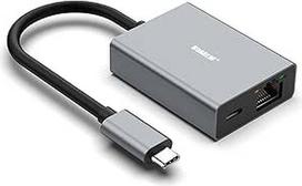 USB C ir Ethernet įkrovimo adapteris, USB C ir RJ45 Gigabit Ethernet LAN tinklo adapteris, skirtas televizoriui, telefonui, kompiuteriui, planšetiniam kompiuteriui
