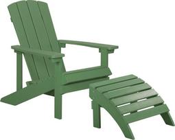 Beliani Sodo kėdė ADIRONDACK su kojų atrama, žalia