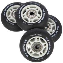 PU 70x24 82A MATTE Juodas (4 vnt.) + ABEC-9 (8 vnt.) NILS EXTREME RINKINYS