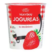 Jogurtas su braškėmis VILKYŠKIŲ, 3,6 % rieb., 350 g