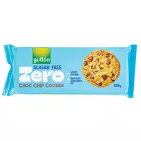 Sausainiai GULLON Choco Chip su šokolado drožlėmis, be cukraus su saldikliu, 125 g