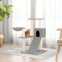 Draskyklė katėms su stovais iš sizalio šviesiai pilka 82cm