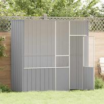Paukščių narvas pilkas 215x78x200cm galvanizuotas plienas