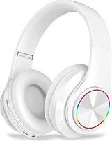 "Bluetooth" ausinės per ausį, sulankstomos lengvos belaidės ausinės, belaidės ausinės su įmontuotu mikrofonu, FM, SD/TF internetinei klasei, biurui, kompiuteriui, telefonui (baltos spalvos)