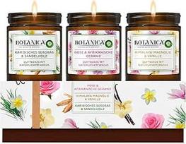 "Botanica by Air Wick" kvapiųjų žvakių dovanų rinkinys - 3 skirtingi kvapai - iki 40 valandų vienai žvakei - 3 x žvakė stiklainyje - gražioje dovanų dėžutėje - su natūraliais ingredientais