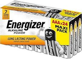 "Energizer" šarminės maitinimo AAA baterijos 1,5 V, 24 vnt., ilgaamžės, tinkamos kasdieniam naudojimui, be sulfatų, tarnauja iki 10 metų