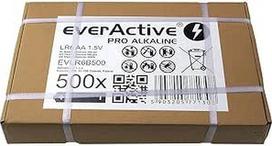 "everActive" AA baterijos, 500 vnt., "Pro Alkaline", "Mignon LR6 R6", 1,5 V, aukščiausios kokybės, 10 metų galiojimo laikas, 500 vnt.