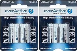 "everActive" AAA baterijos, 96 pakuotės, "Pro Alkaline", "Micro LR03 R03", 1,5 V, aukščiausios kokybės, 10 metų galiojimo laikas, 48 vnt., supakuotos lizdinėje plokštelėje