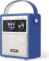 "Inscabin P200" nešiojamas DAB/DAB+/FM skaitmeninis radijas su "Bluetooth", stereofoninis garsas, gražus dizainas, dvigubas žadintuvas, įkraunama baterija, (mėlyna)