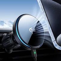"Lamicall Qi2" Qi2 automobilinis mobiliojo telefono laikiklis "Magsafe" laikikliui su įkrovimo funkcija - aušinimo ventiliatorius ir išmanusis lustas, 15 W automobilinis mobiliojo telefono laikiklis, "Magsafe" įkroviklis, "iPhone 17/16/15" automobilinis v