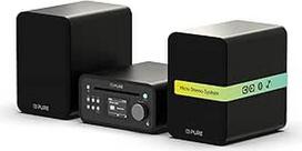 "Pure Classic Stereo Mini Micro HiFi" sistema su CD grotuvu, DAB+ radijo imtuvu, "Bluetooth", 5.3 USB, AUX, ausinių lizdas, nuotolinio valdymo pultas, 40 W, stereofoninė, medžio efektas, juoda