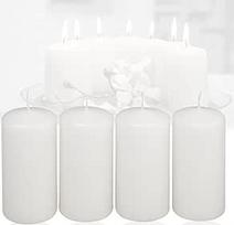 "Smart-Planet" 4 žvakių rinkinys "Christmas Ambience Pillar Candles" - baltos spalvos - 4,8 cm x 6,2 cm - Kalėdų žvakės Advento vainikas - Advento žvakių kalėdinė dekoracija