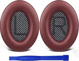 "SoloWIT" profesionalūs pakaitiniai ausinių įdėklai "Bose QuietComfort 35" (QC35) ir "Quiet Comfort 35 II" (QC35 II) ausinėms, minkšta oda, triukšmą izoliuojančios putos
