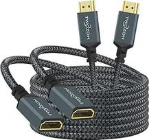 "Twozoh" HDMI prailginimo kabelis 5 m, 2 pakuotės, 4K HDMI prailginimas, vyriškos ir moteriškos lyties pintas nailoninis HDMI 2.0 kabelio adapteris, palaikantis 4K@60Hz 3D HDR